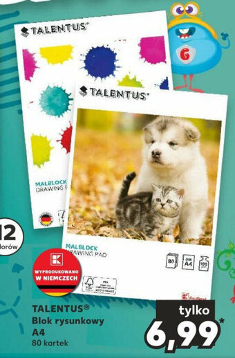 Kaufland TALENTUS Blok rysunkowy A4 80 kartek oferta