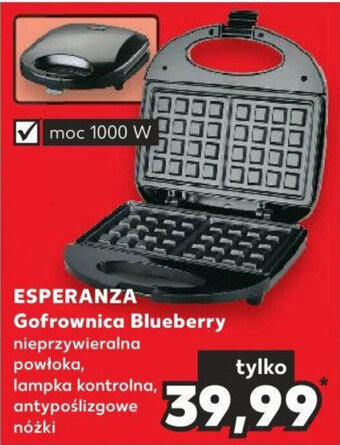 Kaufland ESPERANZA Gofrownica Blueberry moc 1000 W oferta