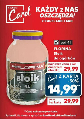 Kaufland FLORINA Słoik do ogórków poj. 4l oferta