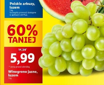 Lidl Winogrono jasne, luzem 1 kg oferta