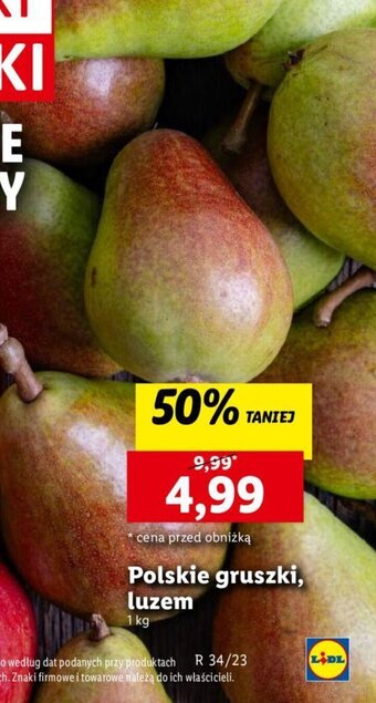 Lidl Polskie gruszki, luzem 1 kg oferta