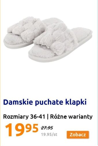 Action Damskie puchate klapki oferta