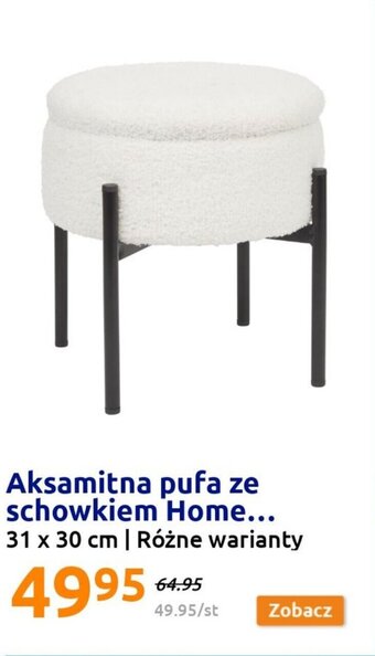 Action Aksamitna pufa ze schowkiem Home 31x30cm oferta