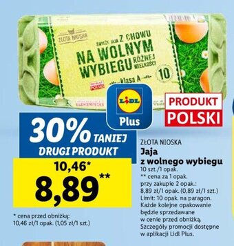 Lidl jaja z z wolnego wybiegu 10 szt. oferta