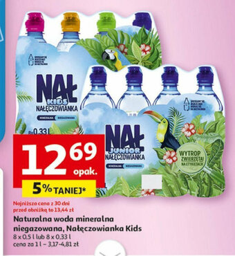 Auchan Naturalna woda mineralna niegazowana, Nałęczowianka Kids 8x0,5l oferta