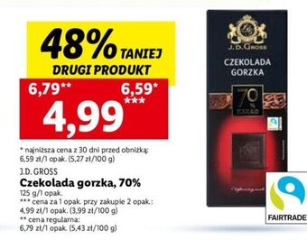 Lidl Czekolada gorzka, 70% 125 g oferta