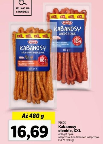 Lidl Kabanosy cienkie, XXL 480 g oferta
