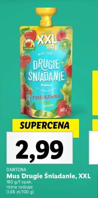 Lidl Mus Drugie śniadanie, XXL 180 g oferta