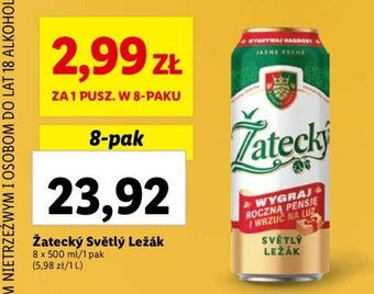 Lidl Žatecký Světlý Ležák 8 x 500 ml oferta