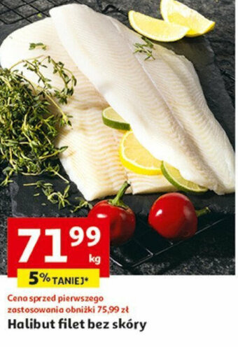 Auchan Halibut filet bez skóry 1kg oferta
