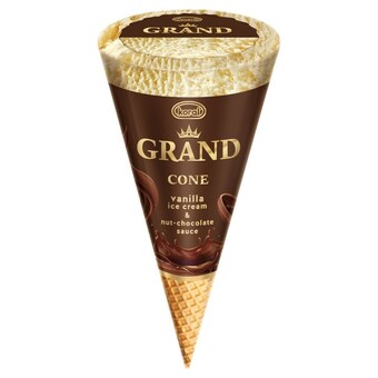 Stokrotka Express Koral grand lody waniliowe w rożku waflowym z sosem orzechowo-czekoladowym 110 ml oferta