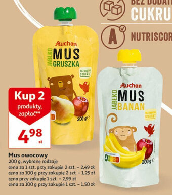 Auchan Mus owocowy 200 g oferta