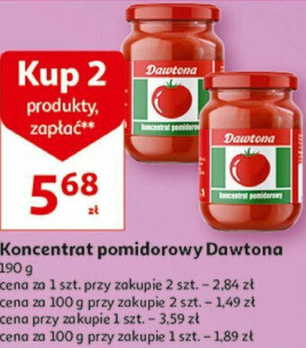 Auchan Koncentrat pomidorowy Dawtona 190 g oferta