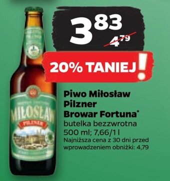Netto Piwo Miłosław Pilzner Browar Fortuna 500ml oferta