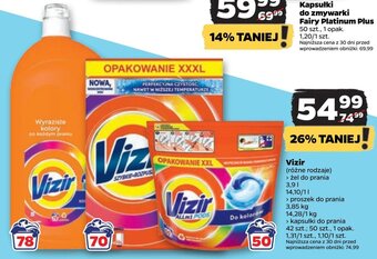 Netto Vizir żel do prania 3,9l, proszek do prania 3,85l, kapsułki do prania 42szt. oferta