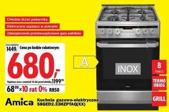 Media Expert Amica Kuchnia gazowo-elektryczna 58GED2.33HZPTAQ(XX) oferta