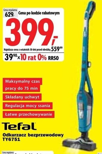 Media Expert Tefal Odkurzacz bezprzewodowy TY6751 oferta