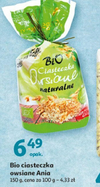 Auchan Bio ciasteczka owsiane Ania 150g oferta