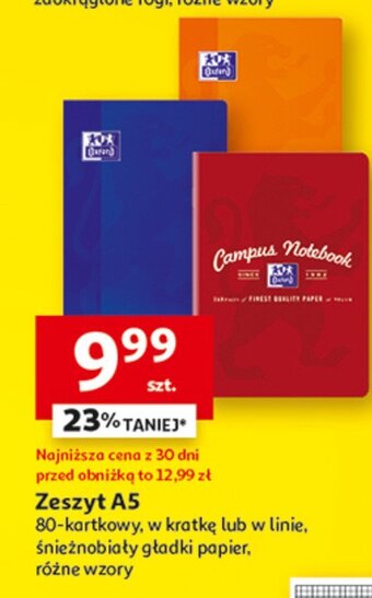 Auchan Zeszyt a5 80 kartek linia oferta