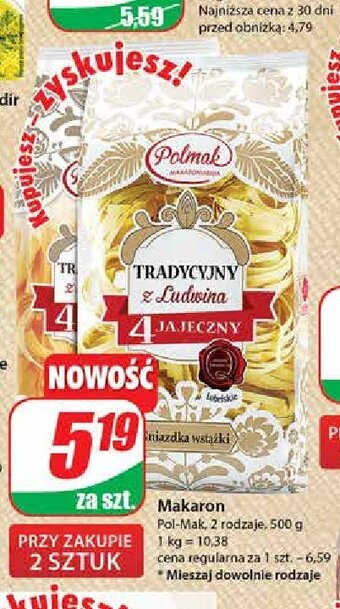 Dino Makaron 4 jajeczny wstęgi oferta