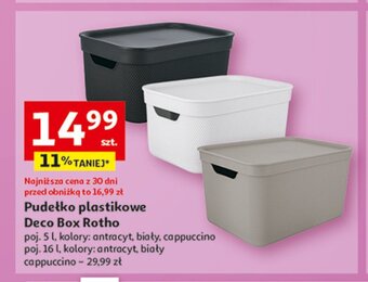 Auchan Pudełko deco box 16 l białe oferta