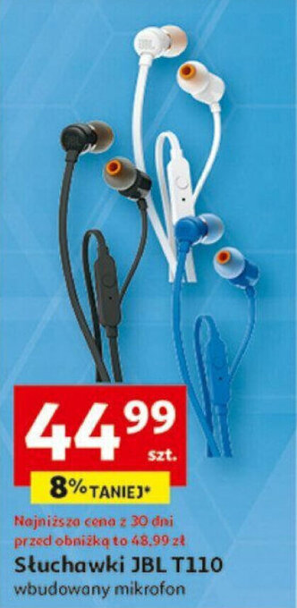 Auchan Słuchawki JBL T110 oferta