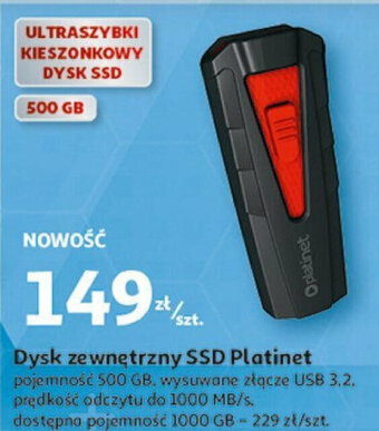 Auchan Dysk zewnętrzny SSD Platinet oferta