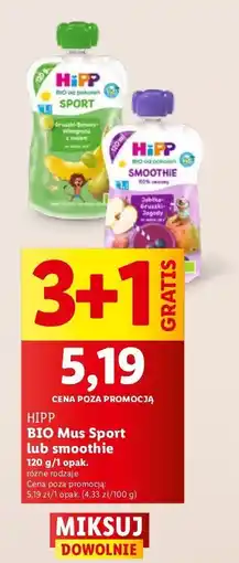 Lidl Mus gruszki-banany-winogrona z owsem oferta