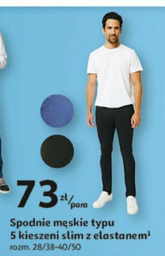 Auchan Spodnie męskie typu 5 kieszeni slim z elastanem oferta