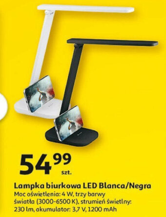 Auchan Lampka biurkowa LED Blanca/Negra oferta