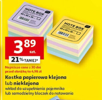 Auchan Kostka papierowa klejona lub nieklejona oferta