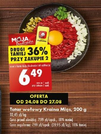 Biedronka Tatar wołowy Kraina Mięs, 200 g oferta