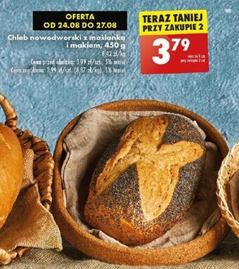 Biedronka Chleb nowodworski z maślanką i makiem, 450 g oferta
