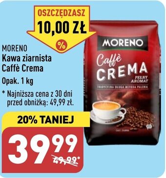 ALDI MORENO Kawa ziarnista Caffè Crema 1kg oferta