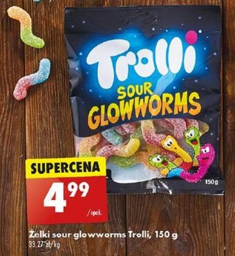 Biedronka Żelki sour glowworms Trolli, 150 g oferta