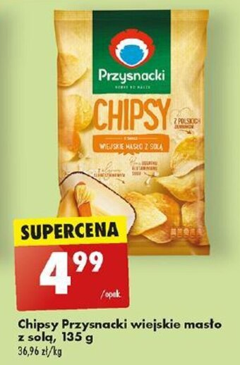 Biedronka Chipsy Przysnacki wiejskie masło z solą, 135 g oferta