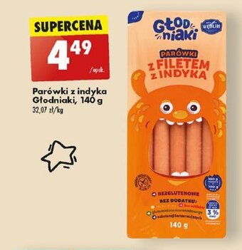 Biedronka Parówki z indyka Głodniaki, 140 g oferta