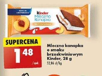 Biedronka Mleczna kanapka o smaku brzoskwiniowym Kinder, 28 g oferta