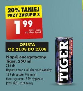 Biedronka Napój energetyczny Tiger, 250 ml oferta