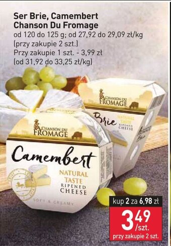 Stokrotka Ser Brie, Camembert Chanson Du Fromage od 120 do 125 g oferta