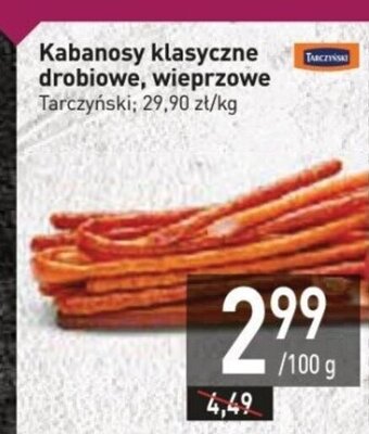Stokrotka Kabanosy klasyczne drobiowe, wieprzowe 100 g oferta
