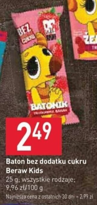 Stokrotka Baton bez dodatku cukru Beraw Kids 25 g oferta