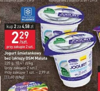 jogurt śmietankowy bez laktozy OSM Maluta 220 g