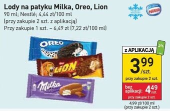 Stokrotka Nestle Lody na patyku Milka, Oreo, Lion 90ml oferta