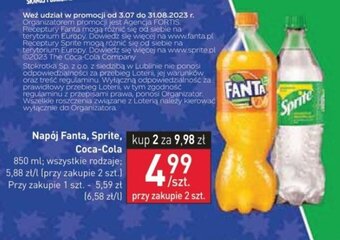 Napój Fanta, Sprite, Coca-Cola 850 ml