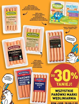 ALDI WSZYSTKIE PARÓWKI MARKI WĘDLINIARNIA oferta