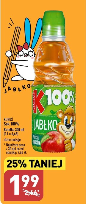 ALDI KUBUŚ Sok 100% 300 ml oferta