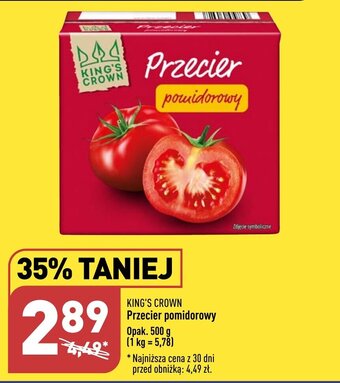 ALDI KING'S CROWN Przecier pomidorowy 500g oferta