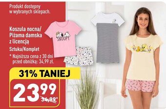ALDI Koszula nocna/ Piżama damska z licencją oferta