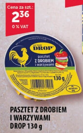 Eurocash PASZTET Z DROBIEM I WARZYWAMI DROP 130 g oferta